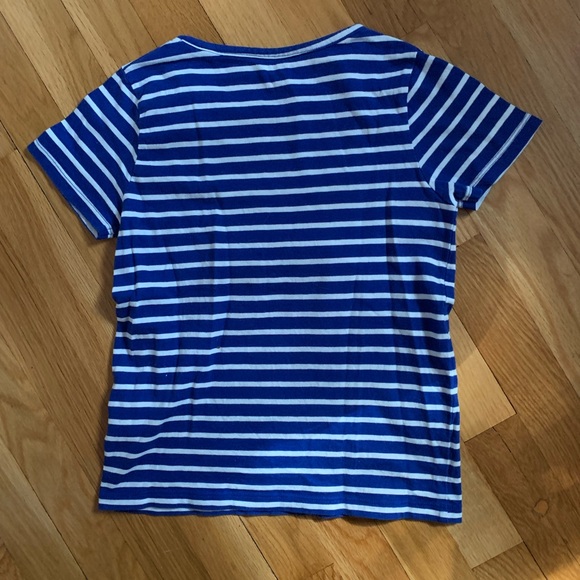 Mini Boden 7-8Y Interactive Guinea Pig Appliqué Navy/White Striped Shirt - Picture 4 of 4